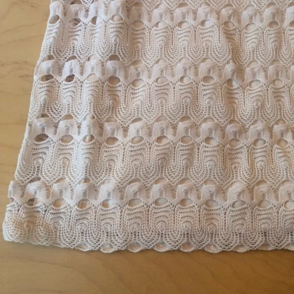 Le Chateau Cream Crochet Lace Mini Dress with Cap Sleeve Y2K Vintage - Picture 4 of 9